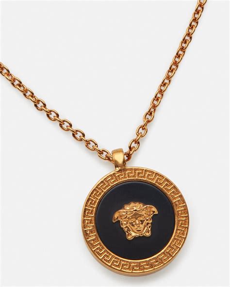 new versace men's medusa barroco necklace|Versace Enamel Medusa Necklace for Men .